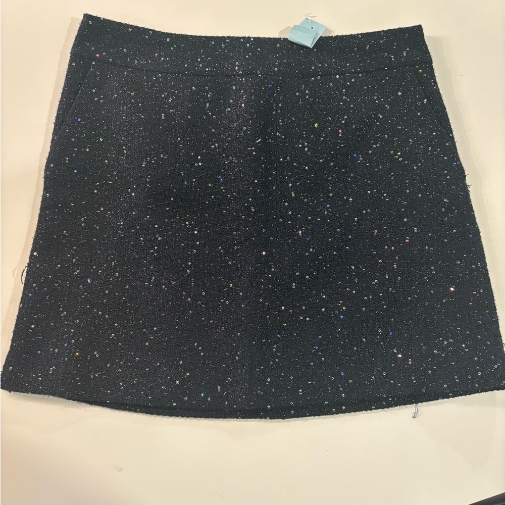 LOFT Navy Sparkle Mini Skirt